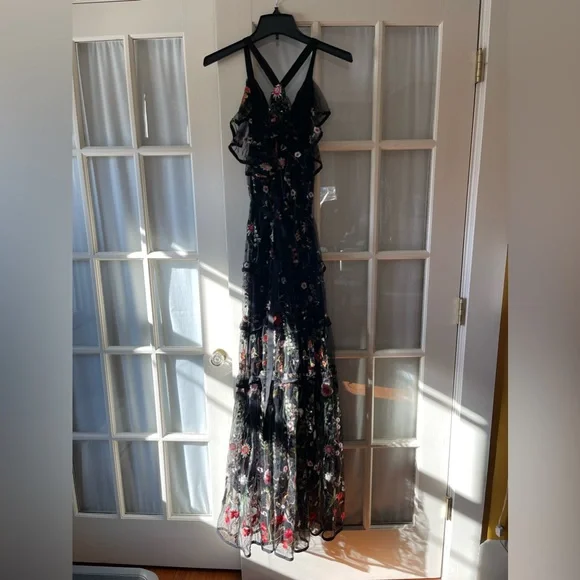 hesperus black dress Hesperus Dresses | Hesperus Embroidered Mesh Halter Dress | Color: Black | Size: M